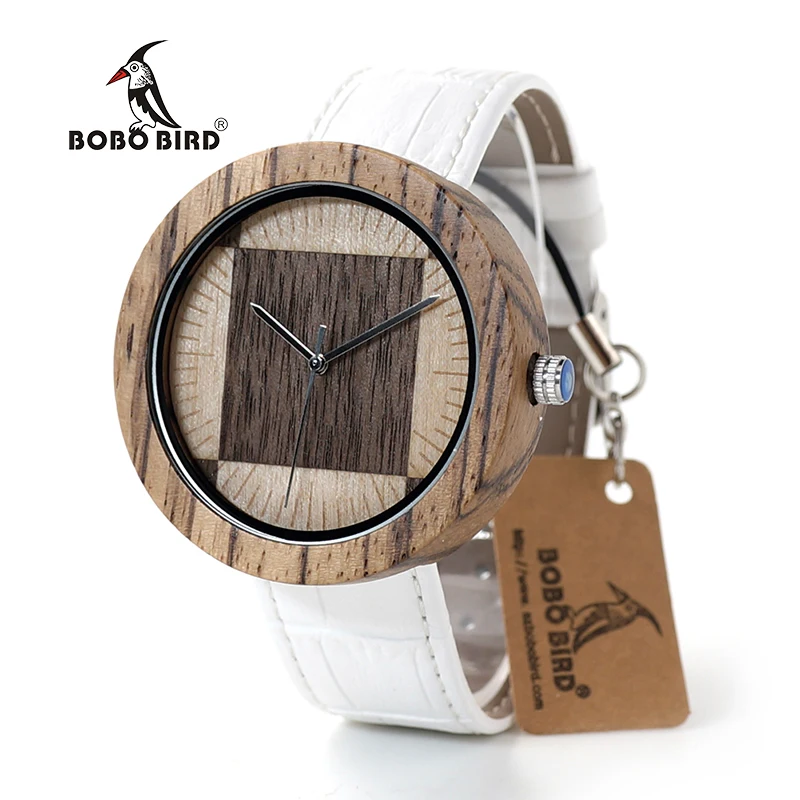 Luxury Brand BOBO BIRD Watch Men and Women Wooden Watches Genuine Leather Strap Move 2035 Quartz Wristwatch relogio feminino