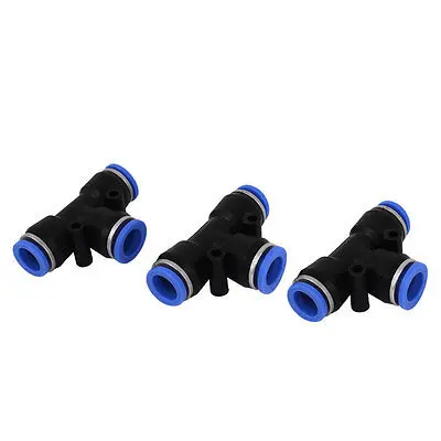 

3pcs Pneumatic T Connector 12mm Dia Air Tube Quick Release Fittings Free shipping
