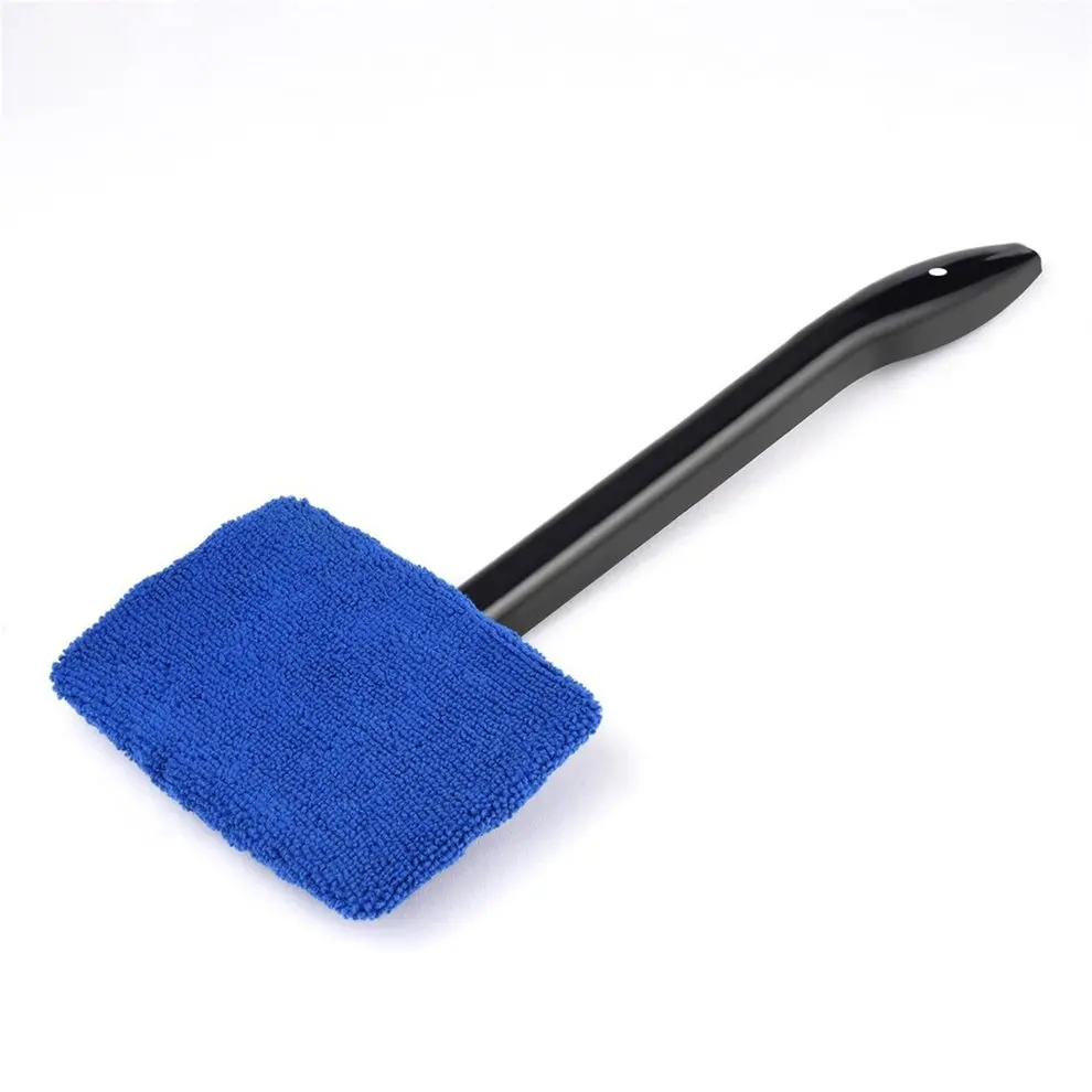 Green/Blue Microfiber Long Handle Car Wash Brush Auto Window Clean Car Window Windshield Cloth Clean Tools Washable Shine Handy - Цвет: Dark Blue