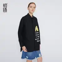 Toyouth Funny Printed Avatar Letter Autumn Shirts Loose Black White Women Blouses Office Lady Work Wear Shirts Blusas Mujer 2019