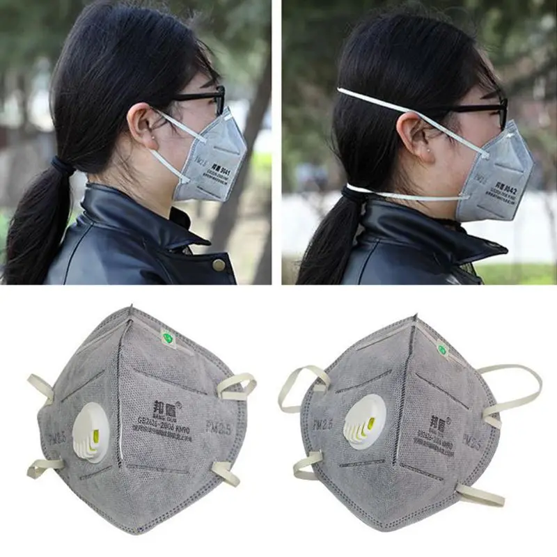 Промышленный стиль нетканый респиратор Рот маска с активированным углем фильтр вставка PM2.5 анти загрязнения дыхательный клапан наушник