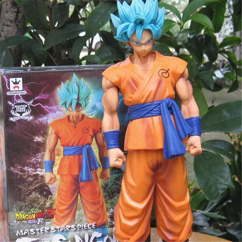 

1pc/lot Dragon Ball Z Son Goku Figure Super Saiyan God Blue Hair Goku 25CM Dragon Ball Collectible Model Toy Doll Figuras