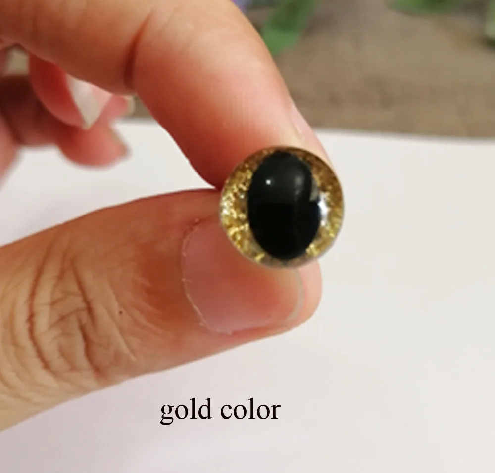 20pcs/lot 12mm  plastic clear safety toy cat eyes + glitter Nonwovens + hard washer for diy plush animal doll findings 5