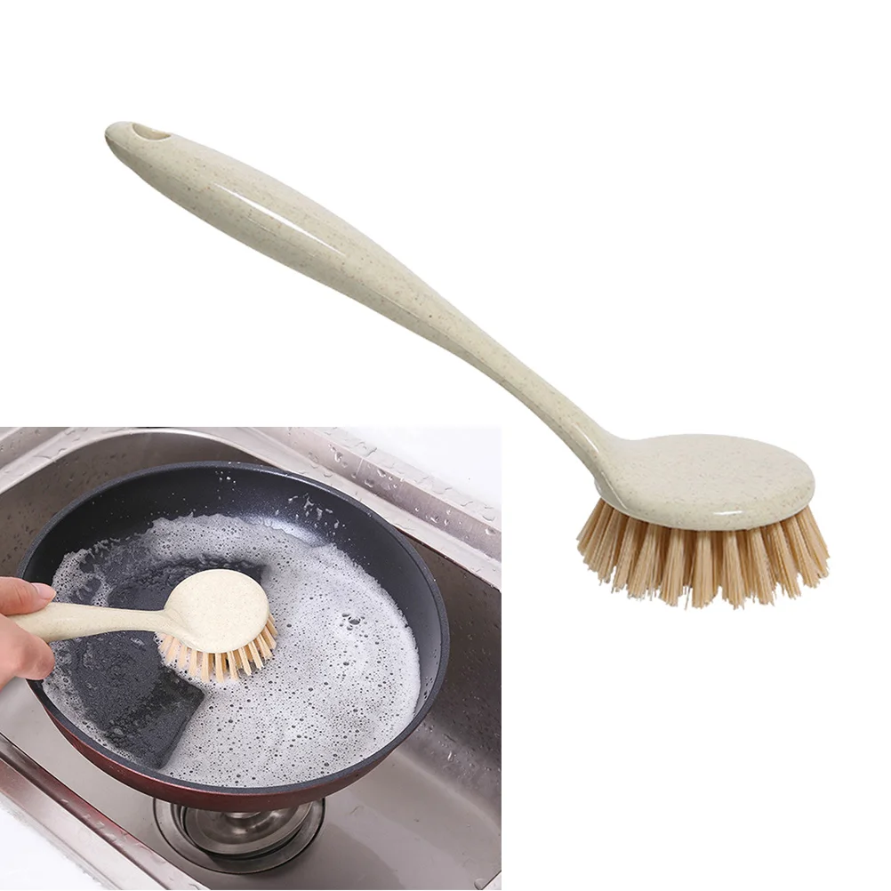 Us 1 73 42 Off Kitchen Dish Cleaning Brush Firm Comfortable Grease Removal Scrub Brushes Dish Scrubber With Long Handle For Stove Tub Sink Pen In