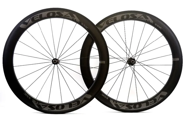 Best price at $747 Cheap Top grade Velosa RACE 60 classic bike carbon wheelset, 60mm clincher/tubular ,light weight 700C road bike wheel,super light