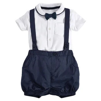 

3pcs Toddler Baby Infant Boys Outfits Bow Tie+T-shirt+Bib Pants Kids Clothes Set , 12-18 Months