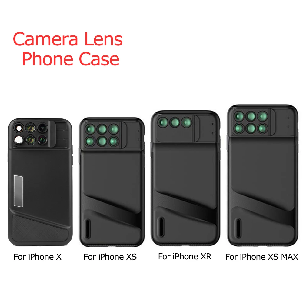 

For iPhone XS Max Camera Lens Lens Phone Case Fisheye Wide Angle Macro Telescope Lens Phone Cover for iPhone X XR XS XS MAX