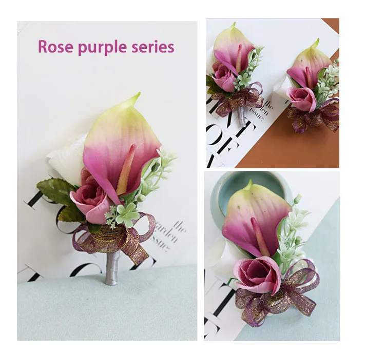 wedding corsage groom flower boutonniere cuff bracelets bridesmaid (9)