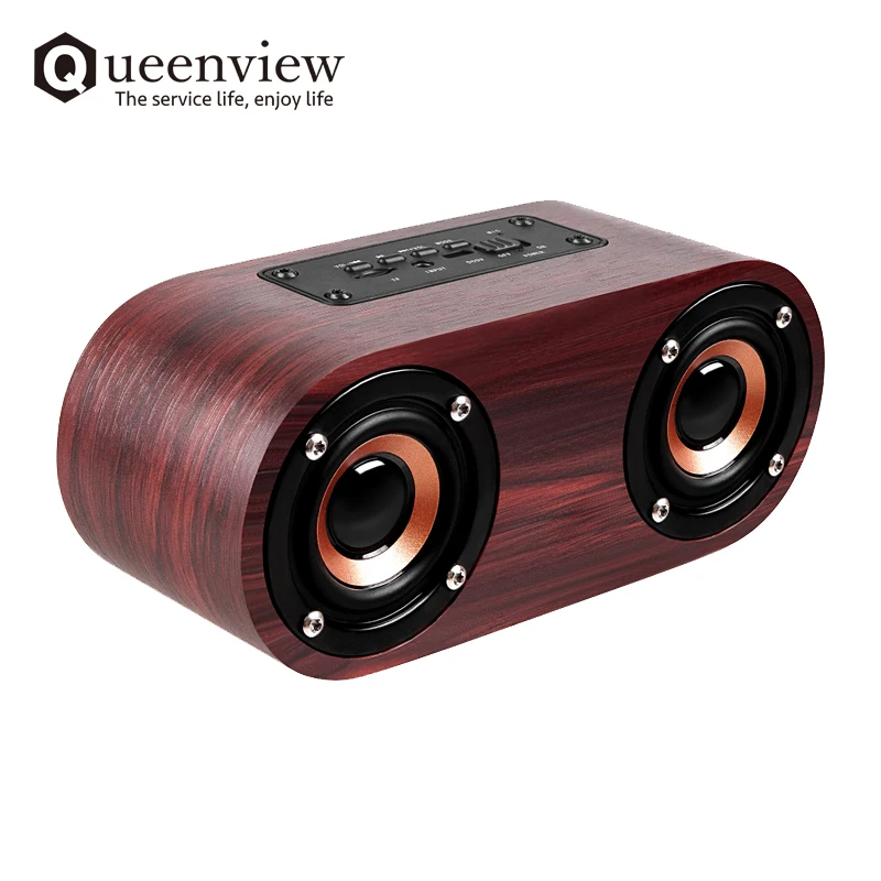 Деревянная Беспроводная Bluetooth-Колонка Queenview в стиле ретро 10 Вт портативный
