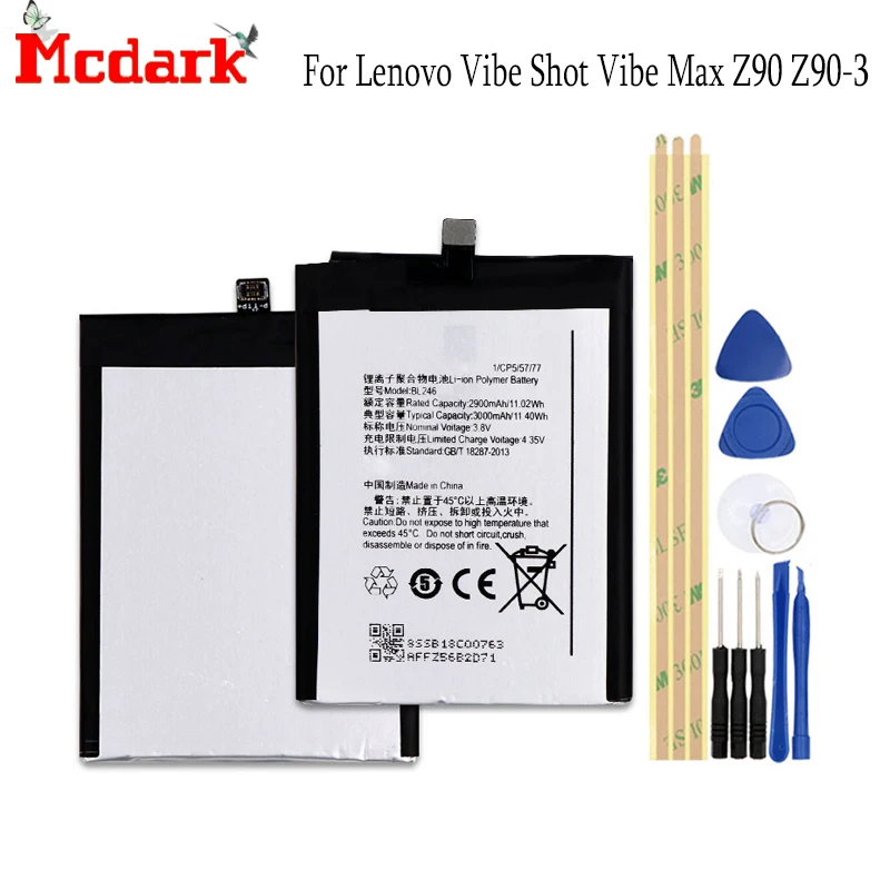BL246 батарея 3000 мАч для Lenovo Vibe Shot Max Z90 Z90-3 Z90-7 Замена резервный аккумулятор +