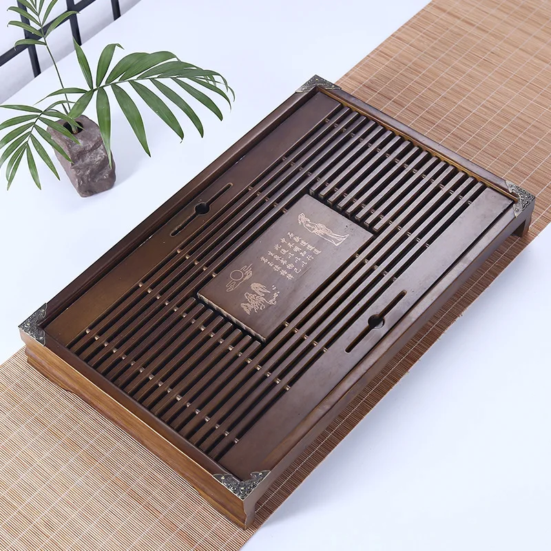 

Chinese style retro Tea Tray,43.5X28cm Natural Wood Tea Tray cultural Traditional Bamboo Puer black Tea Tray
