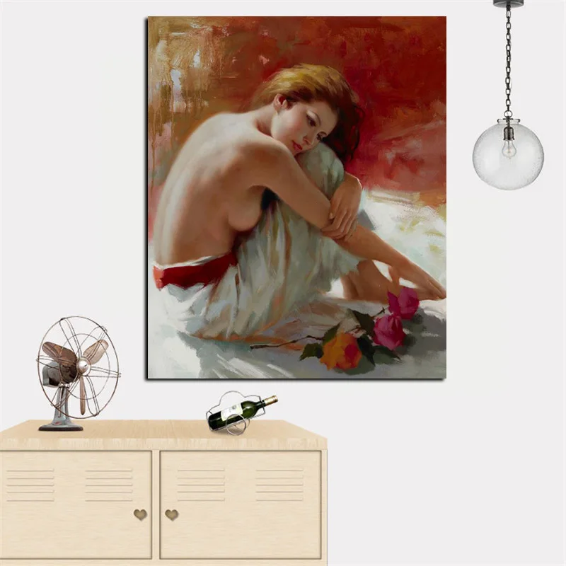 Classic Female Nude Lady Sexy Girl Portraits Oil Painting HD Print on Canvas Wall Art Picture for Living Room Sofa Cuadros Decor (4)