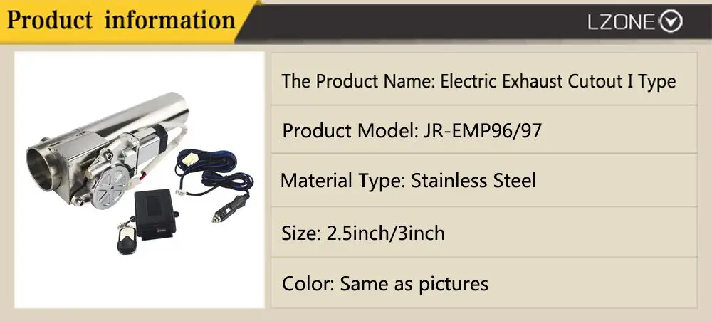 LZONE-Универсальный 2,5 ''или 3'' выхлопная труба электрическая I труба вырез с дистанционным управлением клапан для Jeep Wrangler