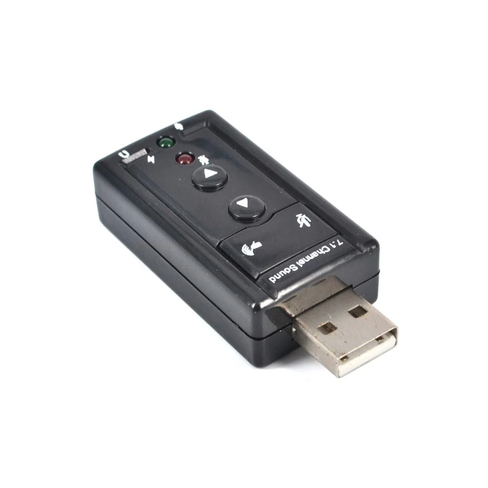 5 psc/Лот Профессиональный Внешний USB адаптер звуковой карты Виртуальный 7,1 канальный 3D микрофон динамик аудио Микрофон 3,5 мм разъем конвертер