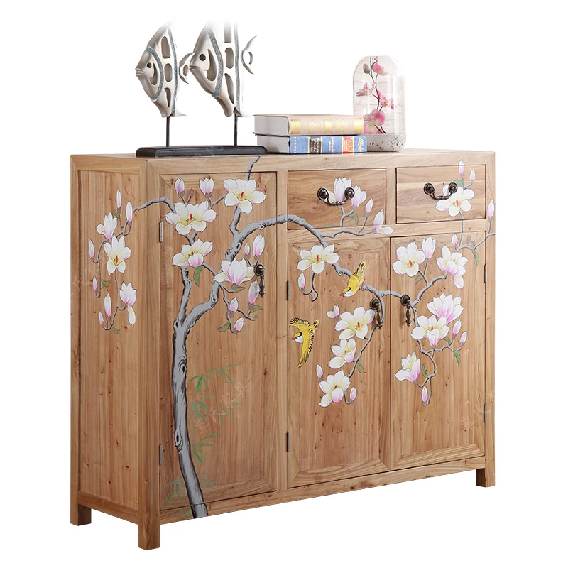 

European style shoe cabinet, European style hall cabinet, large capacity vestibule cabinet, Mediterranean hand