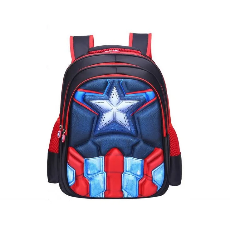 Детский рюкзак для мальчиков Капитан Америка школьные ранцы для мальчиков девочек дети ученики начальной школы супергерой рюкзаки 4 стиля - Цвет: Captain America Red