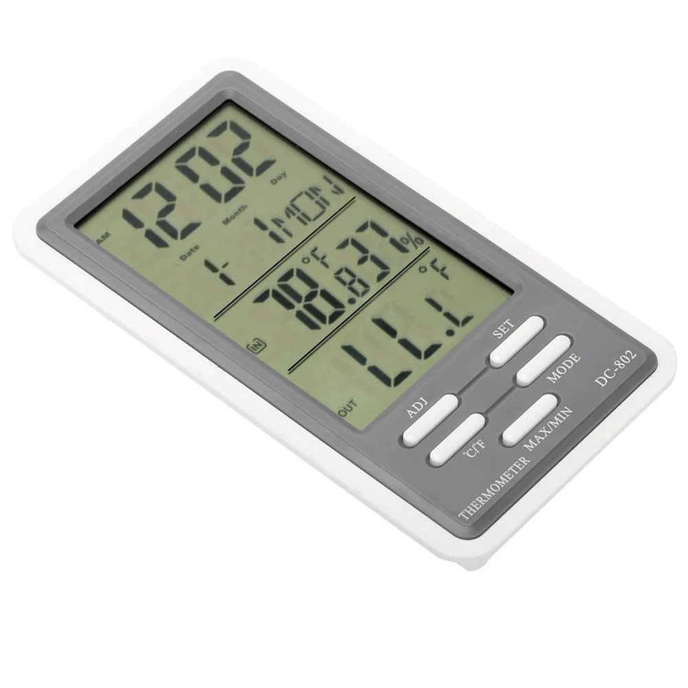 LCD Digital Thermometer Hygrometer Temperature Humidity Meter Clock