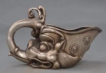 

old chinese palace silver fengshui brave troops pixiu Wine vessel cup wineglass