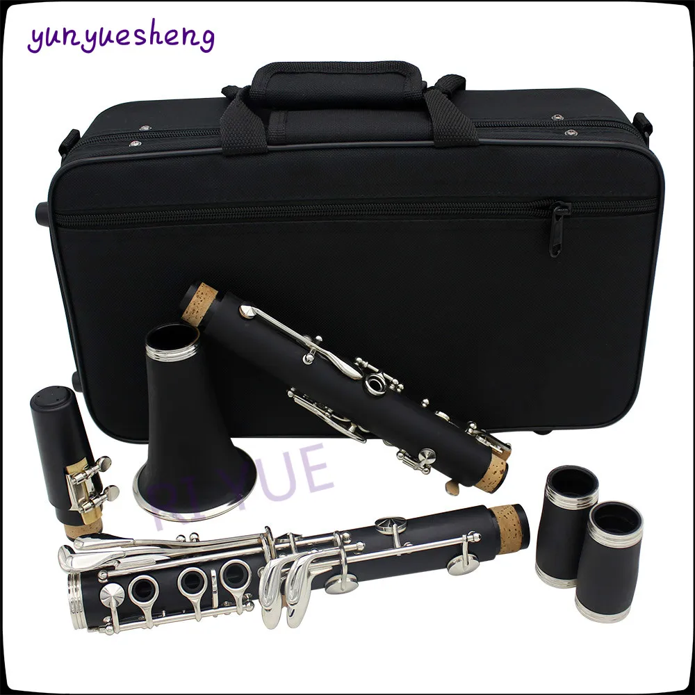 

High quality B the 17 key clarinet of white brass nickel plated key,ABS pipe body material eight kinds of color can choose