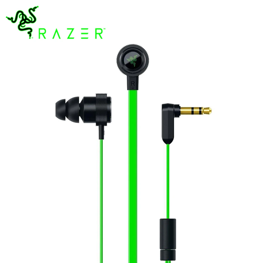 

Razer Hammerhead V2 Earphones Flat Style 1.3m Cables 10mm Drivers Gaming Earphone Noise Cancelling Earbud Stereo Music Earphones