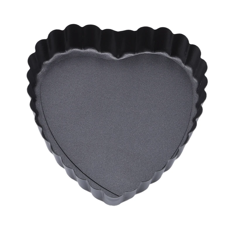 Аксессуары для выпечки пирог Тарт форма для сковороды съемная нижняя форма для торта конфеты кондитерский инструмент в форме сердца генератор для шагового двигателя боковые формы - Цвет: heart-shaped black