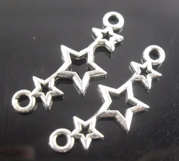 

Free Shipping 150Pcs Tibetan Silver Charms Connectors 25.5x9mm For Jewelry Making Craft DIY