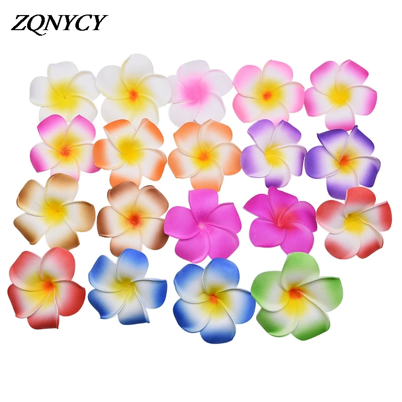 10pcs 5/6/7/8/9cm Plumeria PE Foam Artificial Flowers Frangipani for Hawaiian Wedding Party Decoration DIY Headdress Egg Flowers