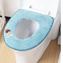 EHEH Эко-дружественные Ванная комната мультфильм девушка теплое сиденье для туалета чехол толстые полоски 37*43 см сиденье для унитаза Подушка U Стиль сиденье для унитаза
