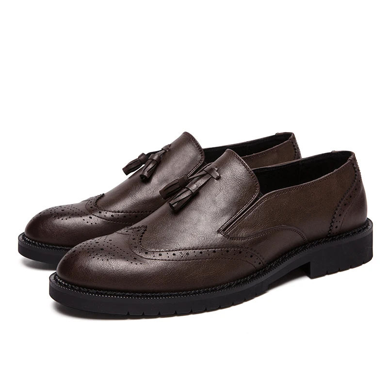 tassel mens vintage shoes italian brand genuine leather formal business wedding handmade male footwear brogue oxfords for men (2)