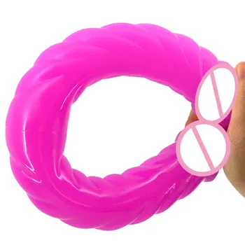 QKKQ Double Dildo 16.5 Inches Long Dildo Realistic Penis For Lesbian Flirting Masturbation Stimulate Vaginal Sex Toys For Women 5