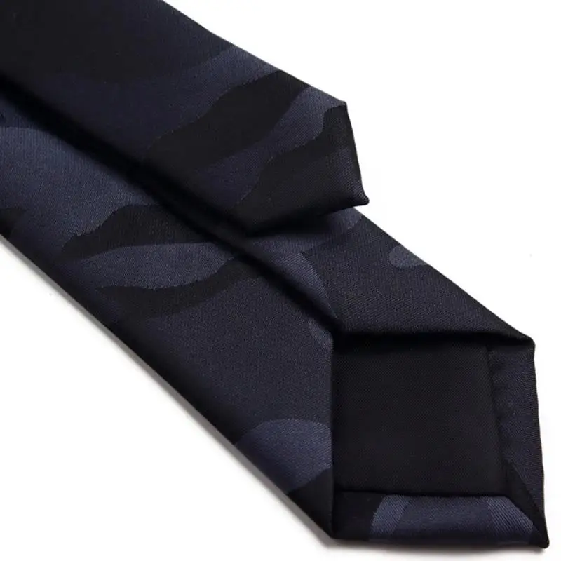 Для мужчин s рубашка бизнес галстуки черный серый камуфляж жаккардовый шелк 5 см Тонкий Тощий Gravata Подарочная коробка L5049