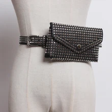 Модная поясная сумка с заклепками, роскошная дизайнерская поясная сумка, Маленькая женская поясная сумка, чехол для телефона в стиле панк, поясная сумка, кошелек