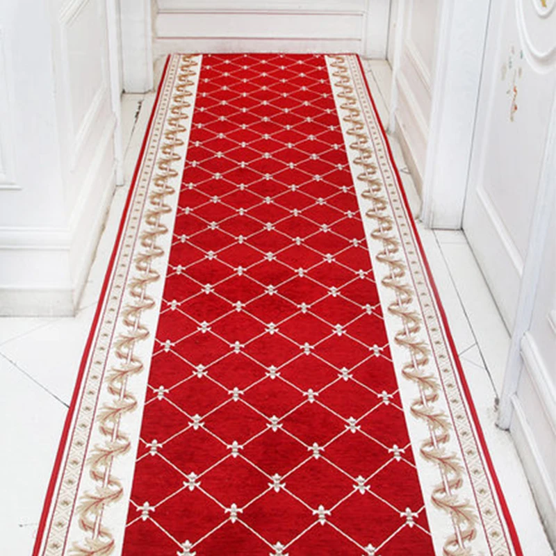 Nordic Red Hallway Carpet Area Rugs Bedroom Living Room Floor Mats Stair Carpet Mat Home Hotel Decor Carpets Custom Made