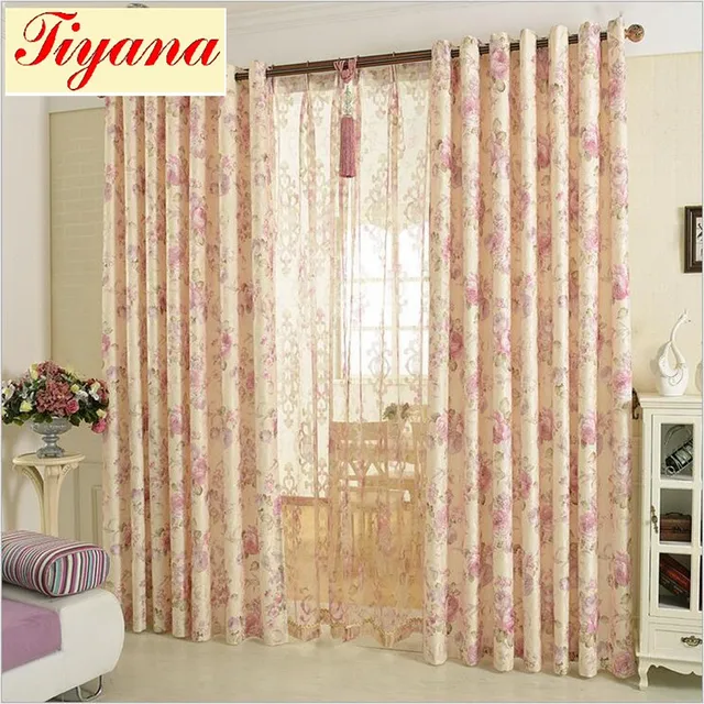 Wedding Blackout Curtains Fl Tulle Curtain For Living Room Door Wedding Blackout Curtains Fl Tulle Curtain For Living Room Door Decoration Pink Window Treatment Panel Hot
