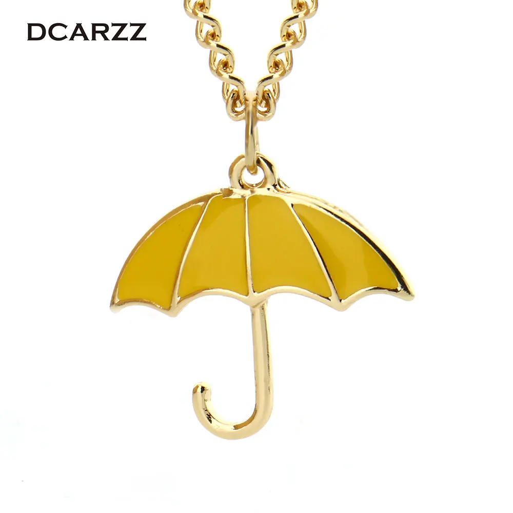 

2016 New How I Met Your Mother Yellow Umbrella Necklace Pendant TV Series Party Cosplay Necklace for Women with GOld Chain