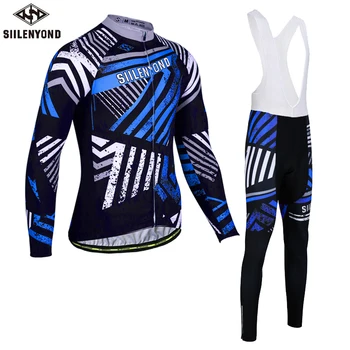 

SIILENYOND Cycling Jersey Winter Long Sleeve Bike Clothes Thermal Fleece Clothing Bicycle suits Cycling Ropa Ciclismo sets