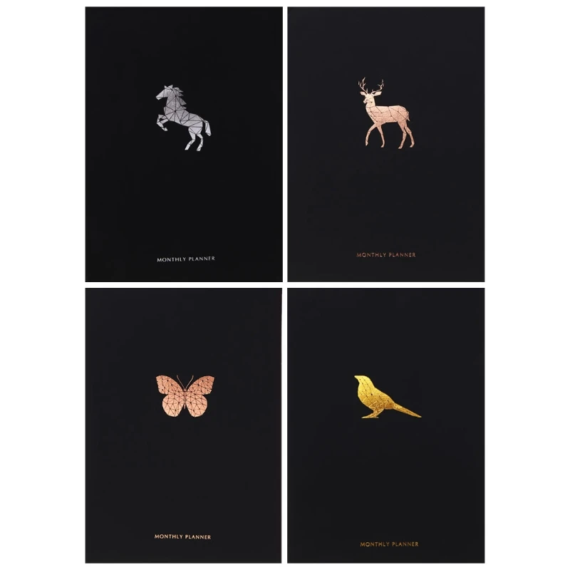 

2018 Gold Animal Design Schedule Monthly Planner Organizer Notebook A4 Agendas