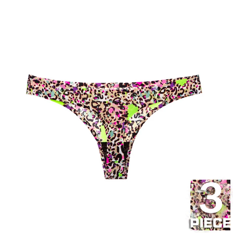 

G String Women Sexy Thongs Panties Leopard Print Seamless Low-rise Tanga Panties Briefs Underwear Lingerie Plus Size 3Pcs/lot XL