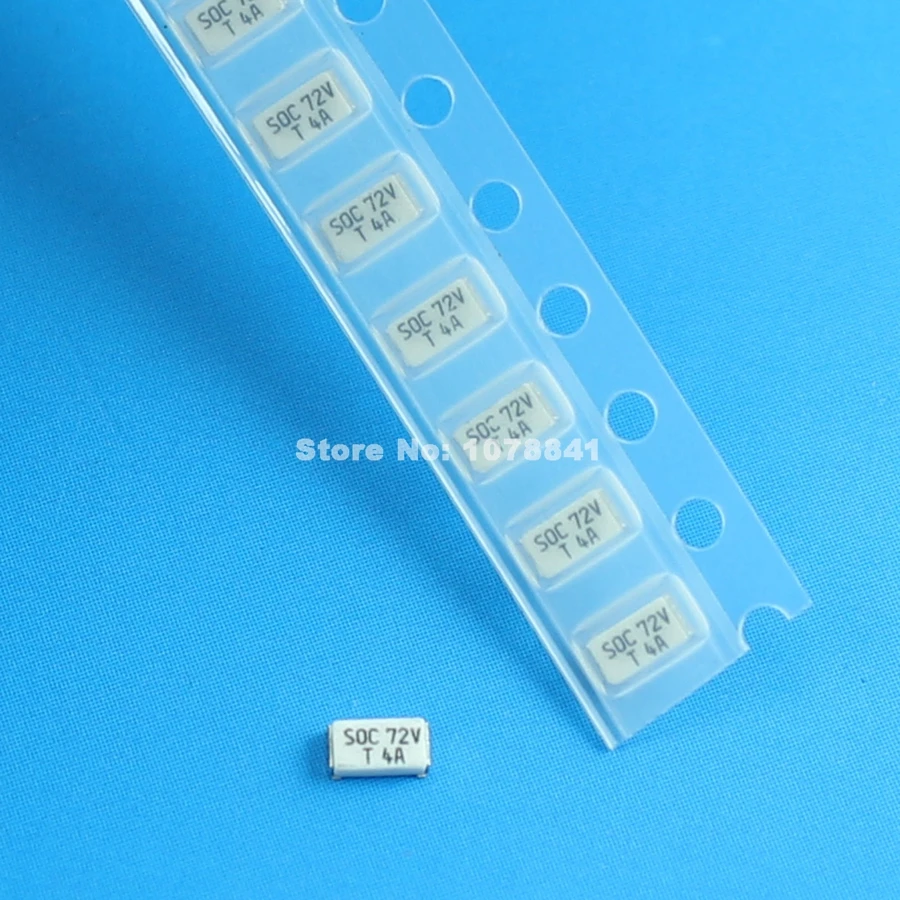 

10 Pcs Per Lot SOC SMD SMT Slow Blow 1206 4A T4 Amp 72V Fuse