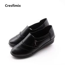 Cresfimix sapatos femininas/Женские повседневные туфли из мягкой искусственной кожи на плоской подошве с боковой молнией; милые женские весенне-Летние слипоны