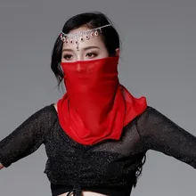 Женщины красная вуаль стандартное лицо костюмы для танца живота индия танцевальная одежда хэллоуин карнавал сплошной фиолетовый белый черный синий