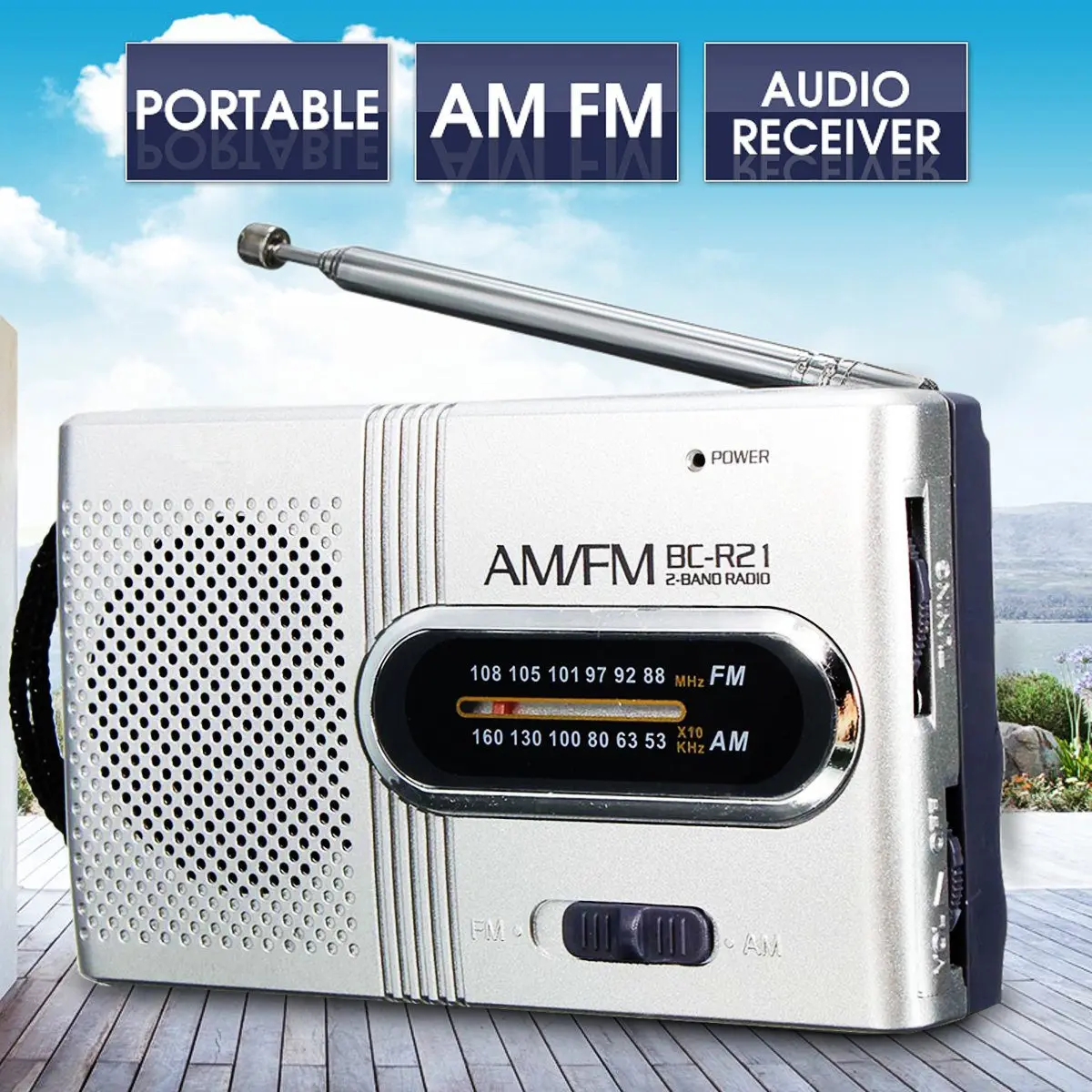 Портативный AM/FM радиотелескопический антенна радио коротковолновой приемник небольшой MP3 динамик тонкий стерео радио серебро 3,5 мм