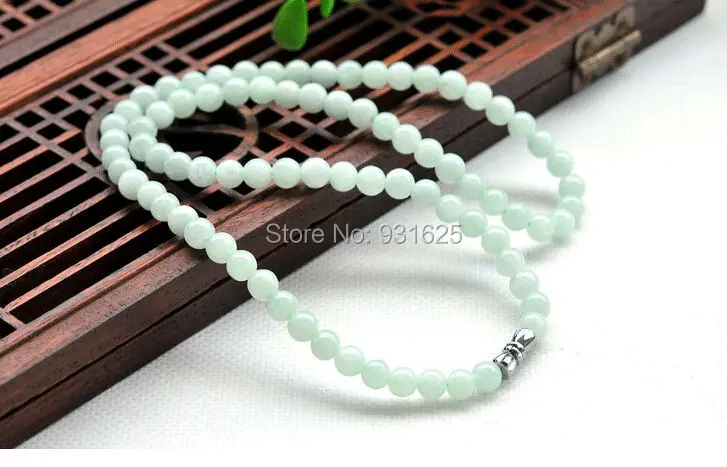 

Wonderful Grade A Genuine Natural 5-6mm Beads cargo floating Burma Necklace Link Fashion Jewelry