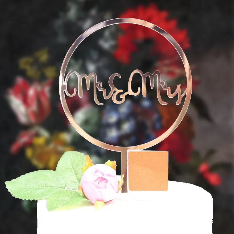 Mr Mrs Rose Gold Party Cake Topper Decorations Wedding Cake Topper