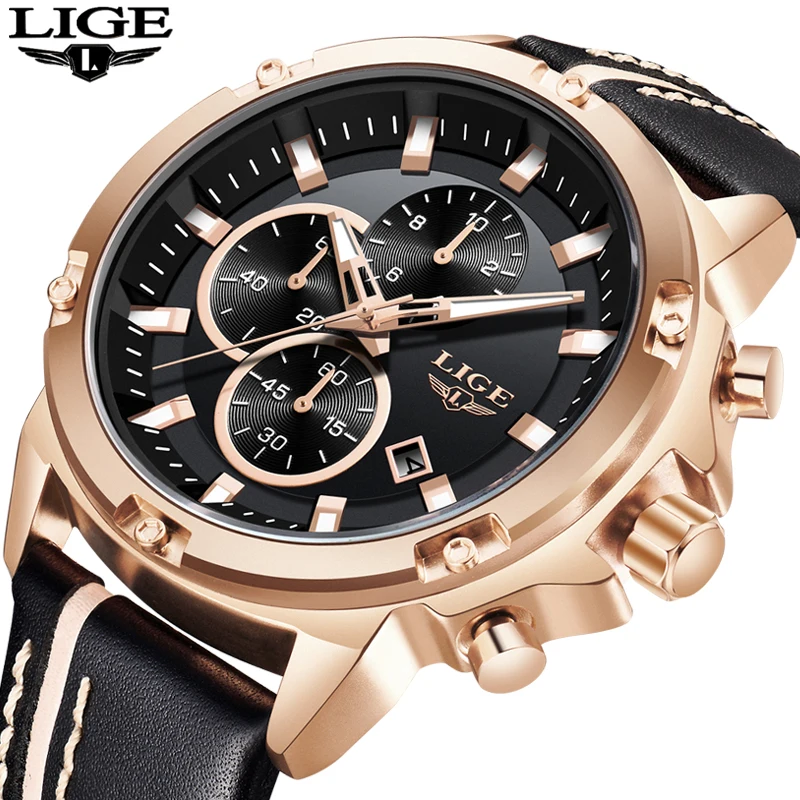 

2019 LIGE Men Watches Top Brand Luxury Men Sports Military Quartz Watch Men Big Dial Wrist Watch Waterproof Relogio Masculino