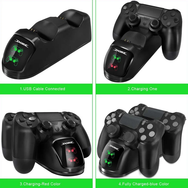 

EastVita Game Controller Dual USB Charging Charger Docking Station Desktop Charger for PS4 / PS4 Slim / PS4 Pro Controller r29