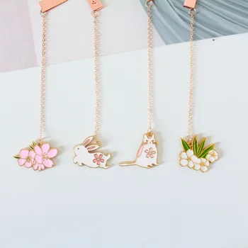 

White Rabbit Sakura Pendant Bookmark Stationery School Office Supply Escolar Papelaria