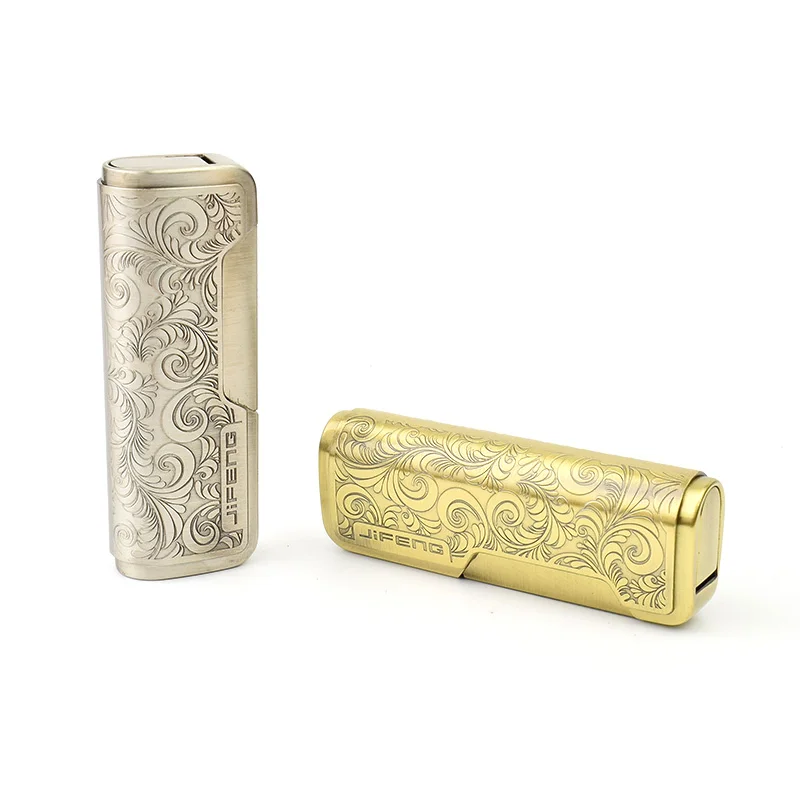 

JIFENG Fine Quality Cigarette Lighter With One Torch Jet Flame Cigar Lighter And Carving Style Metal, NO GAS