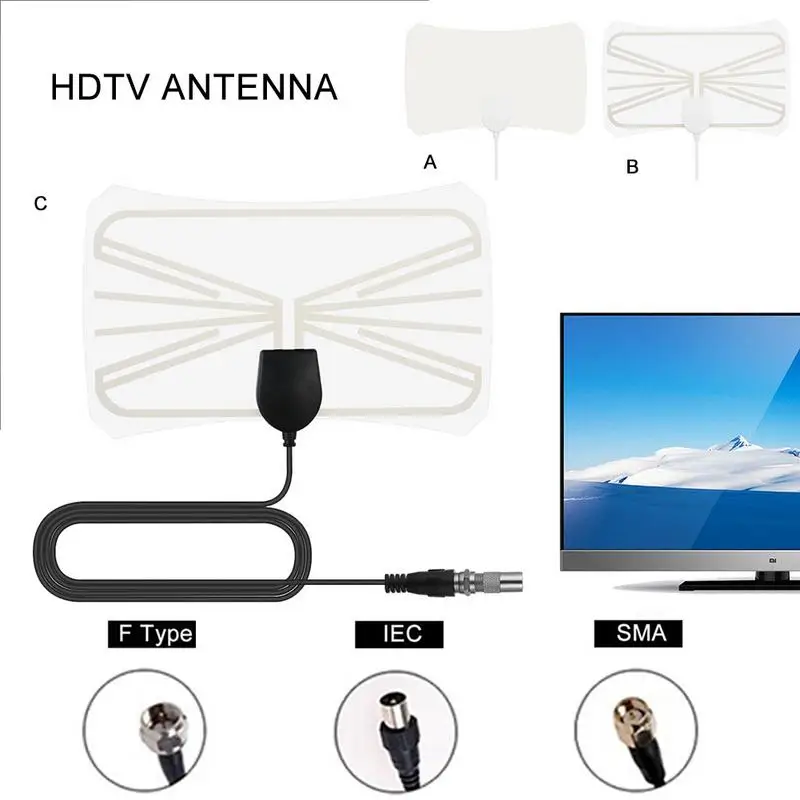Спутниковый ТВ приемник цифровая HDTV антенна усиленный Диапазон 80 миль 4K HD VHF UHF