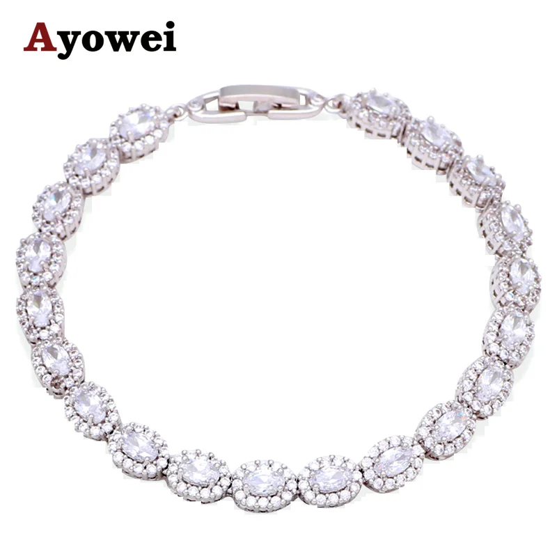 So Beautiful Bracelets for Women Anniversary Gifts White Zircon 8K